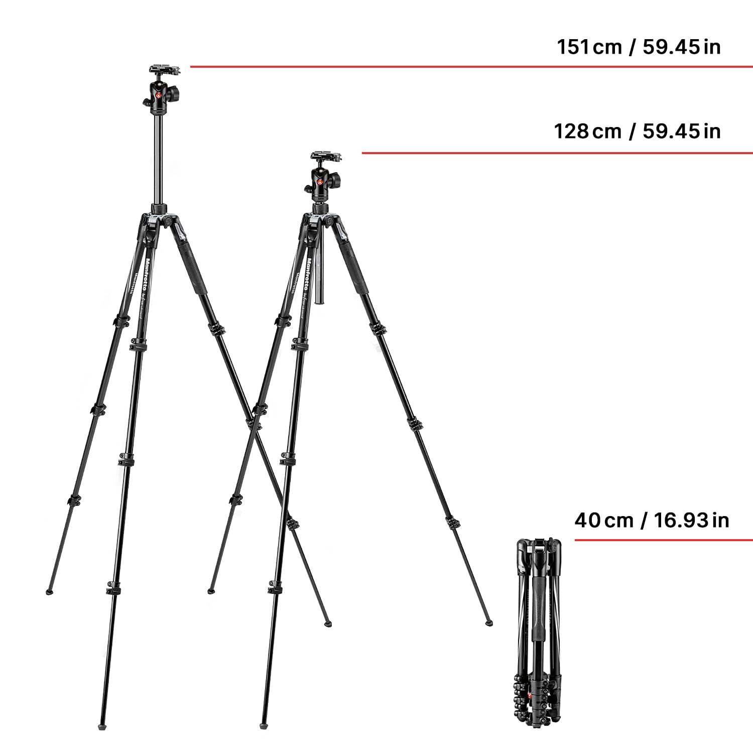 Manfrotto Befree Advanced Lever 4 Section Aluminum Travel Tripod With Ball Head, Black