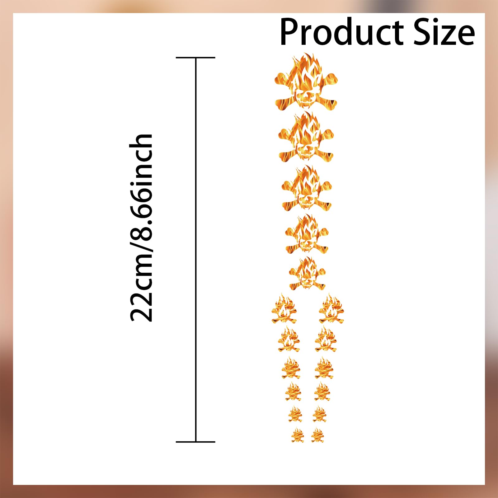 Pligreat 2 Pack Flame Skulls Guitar Fret Markers   Fretboard Stickers, Headstock Decal, Diy Guitar Decor Gifts For Guitarist & B
