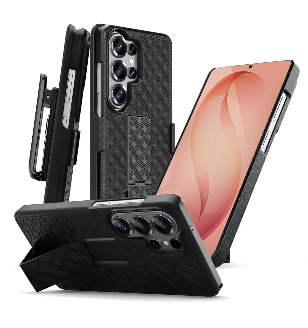 MOTIVE Designed for Samsung Galaxy S26 Ultra Phone Case with Stand, Rigid PC Protection, Pro Utility, 360 Belt Clip Holster & Sl
