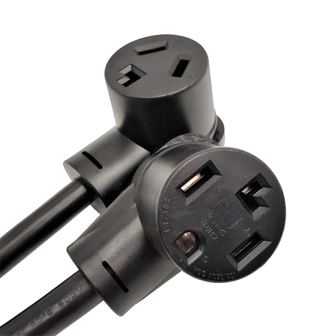 Parkworld 886610 Dryer Splitter, Nema 14 30 Male Plug To 14 30 & 10 30 Female Receptacle, Dryer 4 Prong 30 Amp Y Adapter Cord