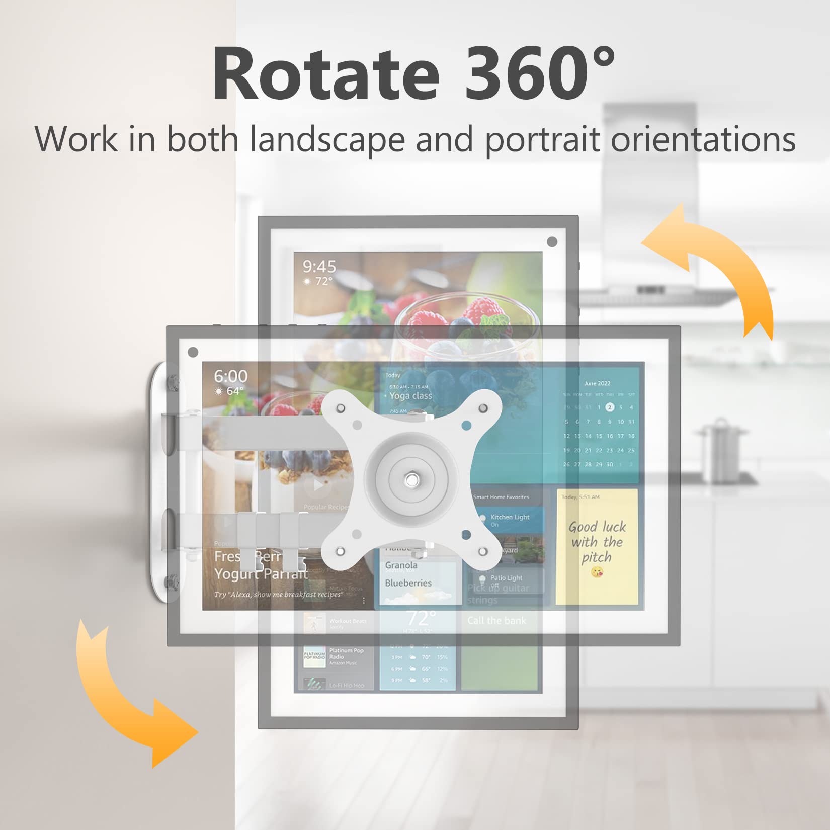 Laivli Wall Mount For Echo Show 15, And Monitors 13'' 27'', With 15 Inch Extension Arm, Full Motion Adjustable   Easy To Rotate,