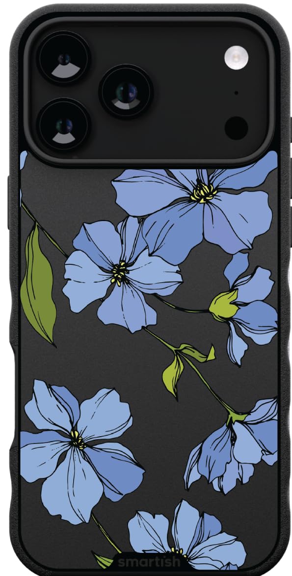 Smartish - Blue Blossoms - iPhone 17 Pro Max MagSafe Case - Gripmunk [Lightweight + Protective] Thin Grip Cover - Fits iPhone 17