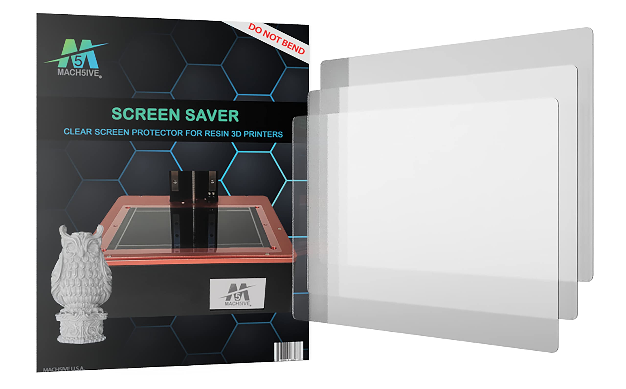 Mach5Ive Screen Saver  Clear Screen Protector For Resin 3D Printers (5.5'' & 6.X Screens   3 Pack, Clear)