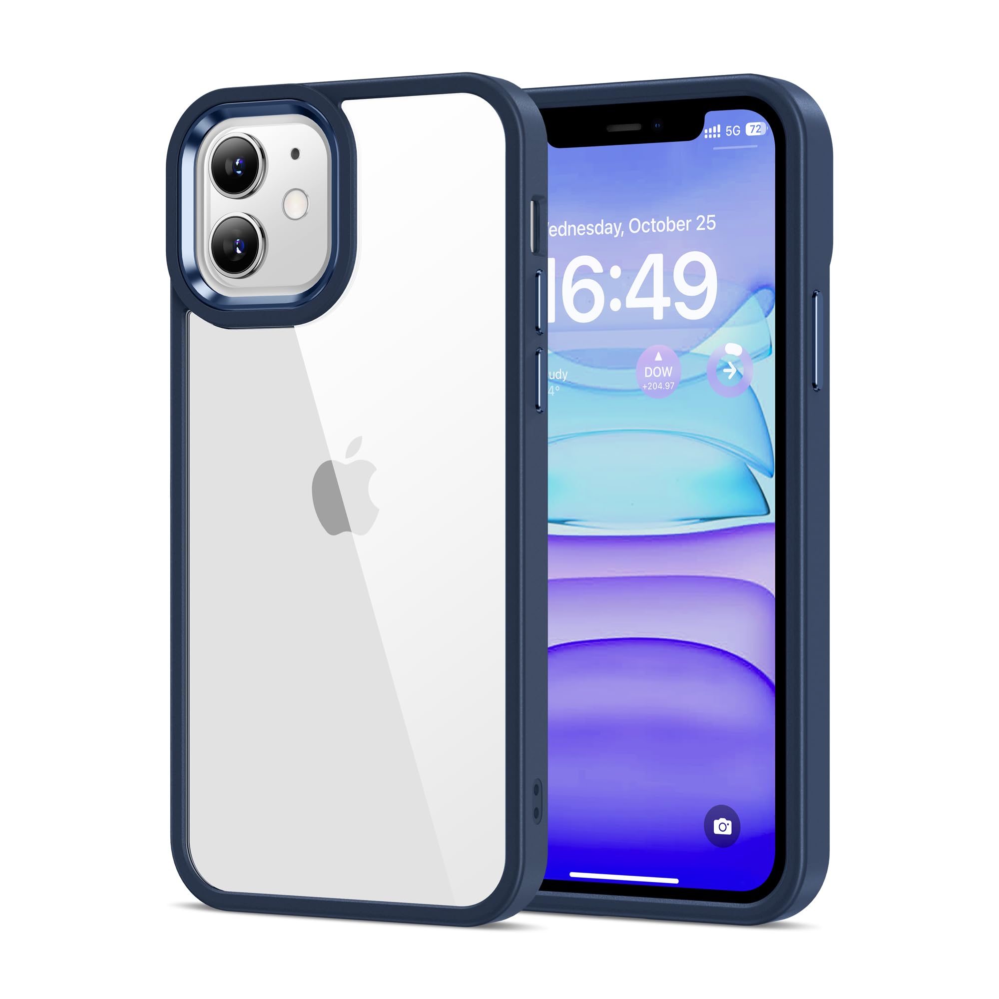 HOOMIL Case for iPhone 11 Pro 5.8-Inch, Non-Yellowing, Drop Protection, Anti-Scratch Transparent Hard Back Phone Cover - Blue