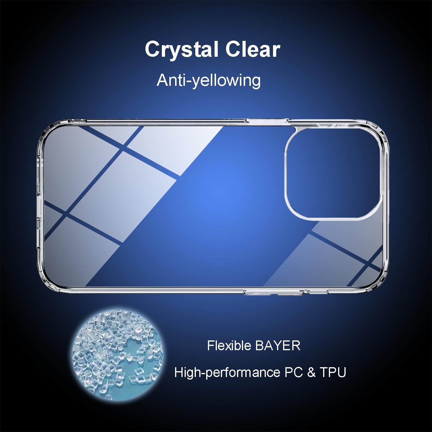 Tenoc Phone Case Compatible With Iphone 11 Pro Max, Clear Case Non Yellowing Protective Bumper Hard Back Cover For 6.5 Inch