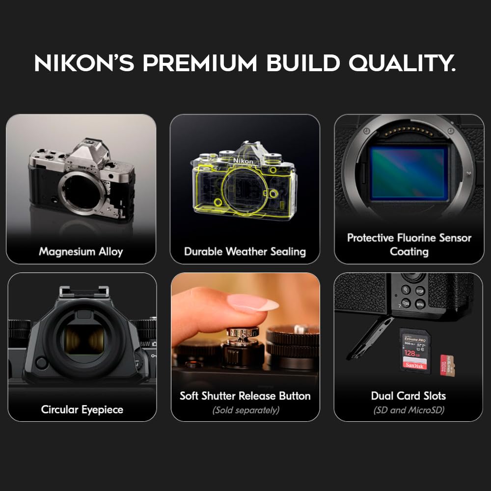 Nikon Zf Mirrorless Full Frame Sensor Camera (Black) - 4K Video Recording And Touchscreen Display Bundle With Nikkor Z 24-200Mm,