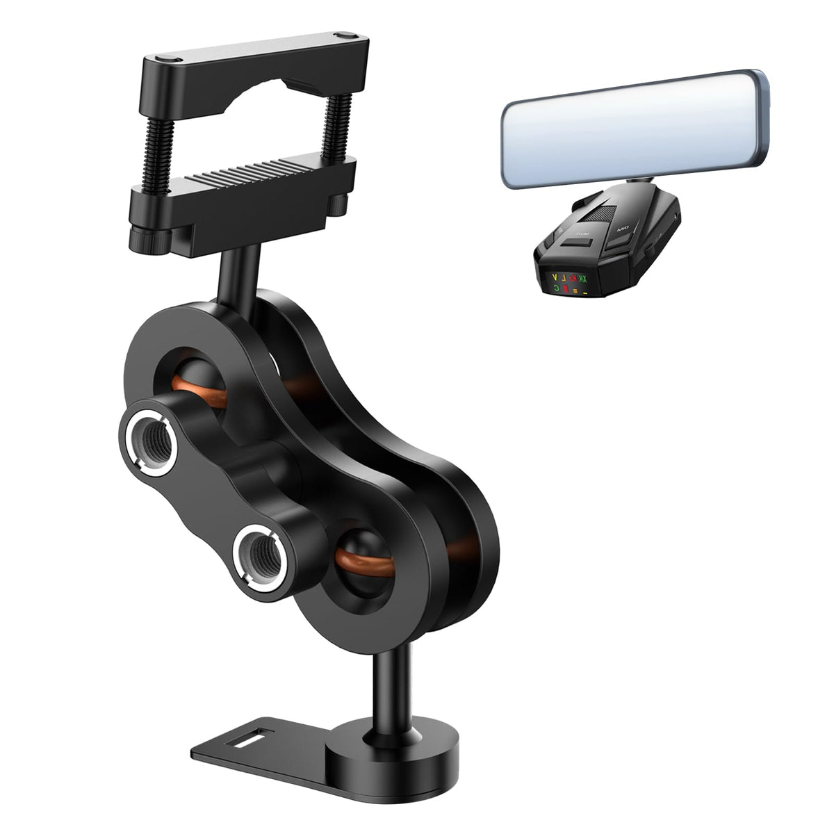 Xsaaczm Radar Detector Mount Rearview Mirror Bracket,Car Truck Mirror Radar Mount Bracket,Aluminum Rearview Mirror Rod Mount (Fo