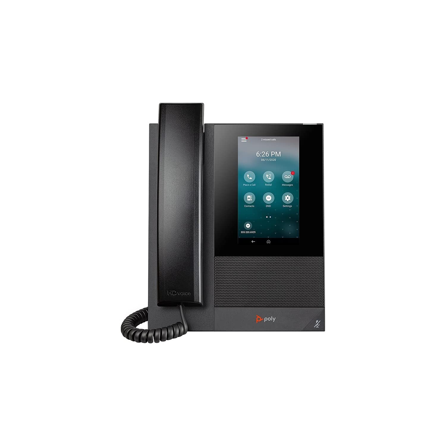 Poly CCX 400 Desktop Business Media Phone (Polycom) - with Handset - Open SIP - Power Over Ethernet (POE) - 5-Inch Color Touchsc