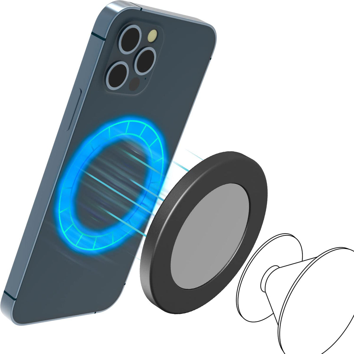 Quarble Magnetic Pop Base Compatible With Magsafe Case And Iphone 13 12 Pro Max Mini Accessories For The Users Of Phone Grip/Stand/Holder And More