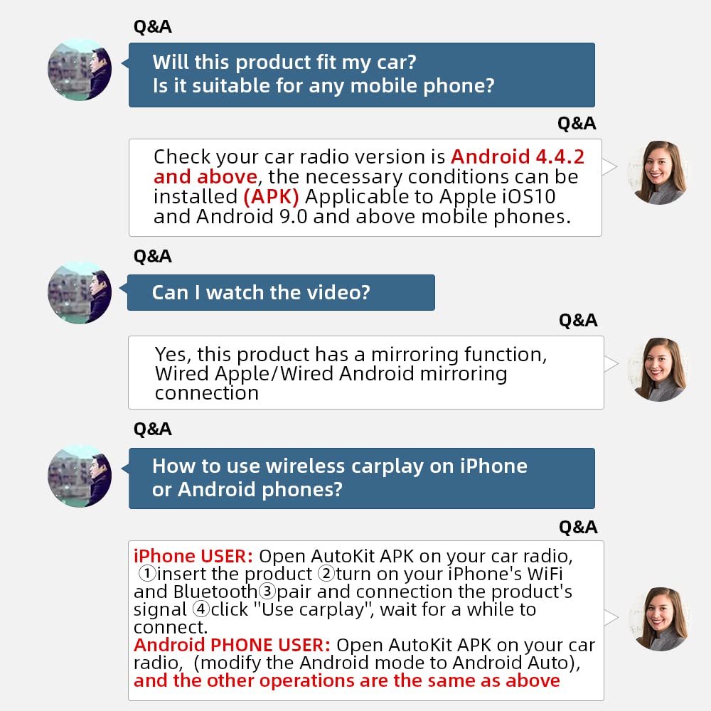 Carlinkit Wireless Carplay Usb Adapter Only Compatible With Android Car Radios. Only For Android Version 4.4.2 Or Above. Apk Must Be Successfully Installed Before Use. Model:Cpc200 Ccpa