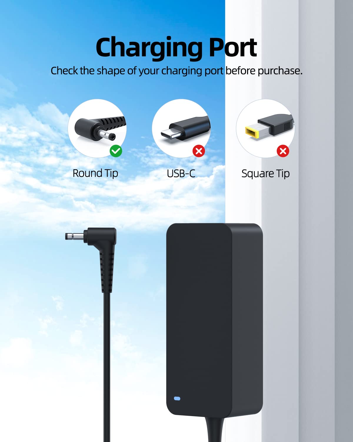 65W 45W Ac Charger Fit For Lenovo Adlx45Ncc3A Adlx45Nac3A Adlx65Nlc3A Adlx65Ndc3A Adlx65Ncc3A Ideapad 1 1 14Amn7 1 15Amn7 Laptop Power Supply Adapter Cord