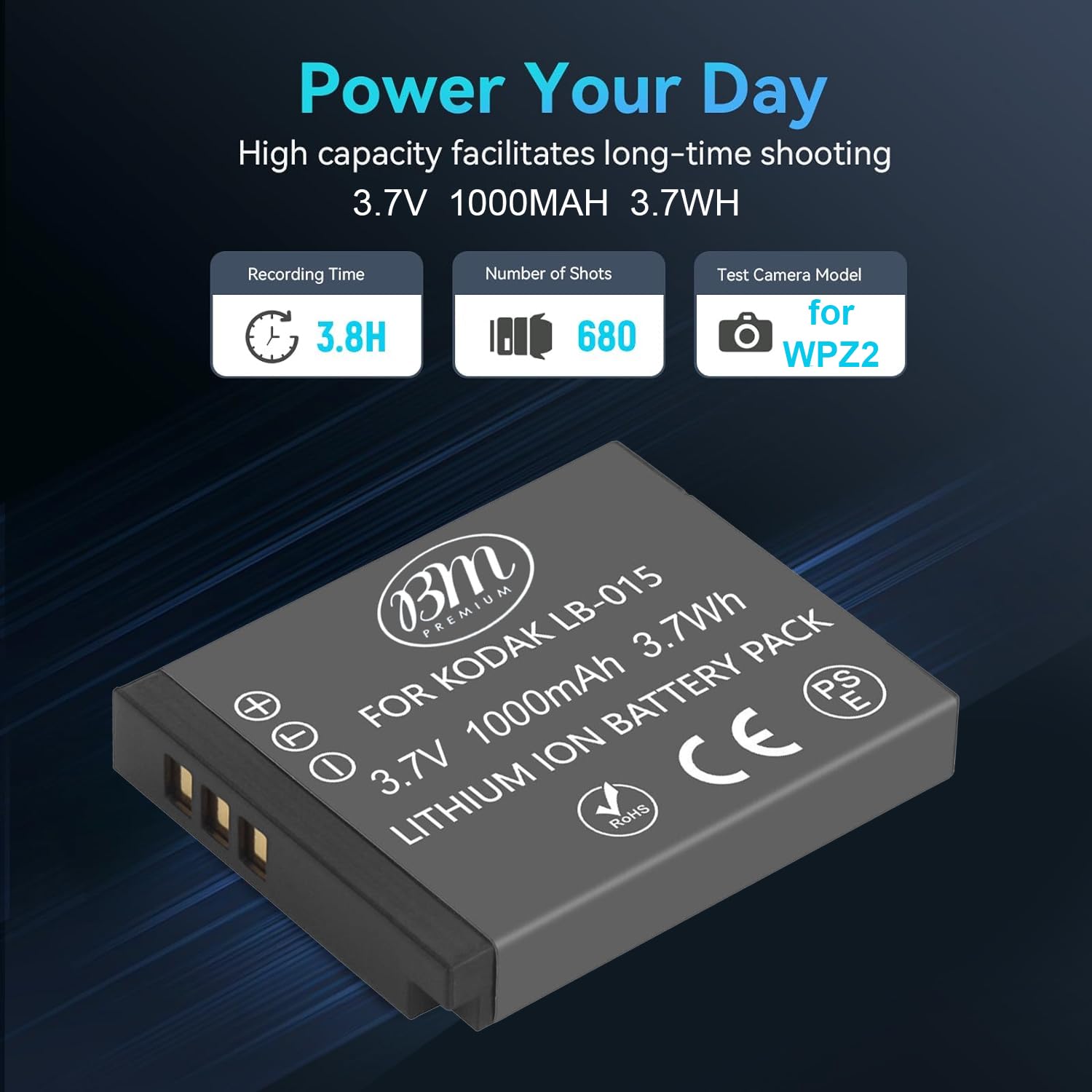 Bm Premium Lb 015 Battery For Kodak Pixpro Wpz2 Digital Camera