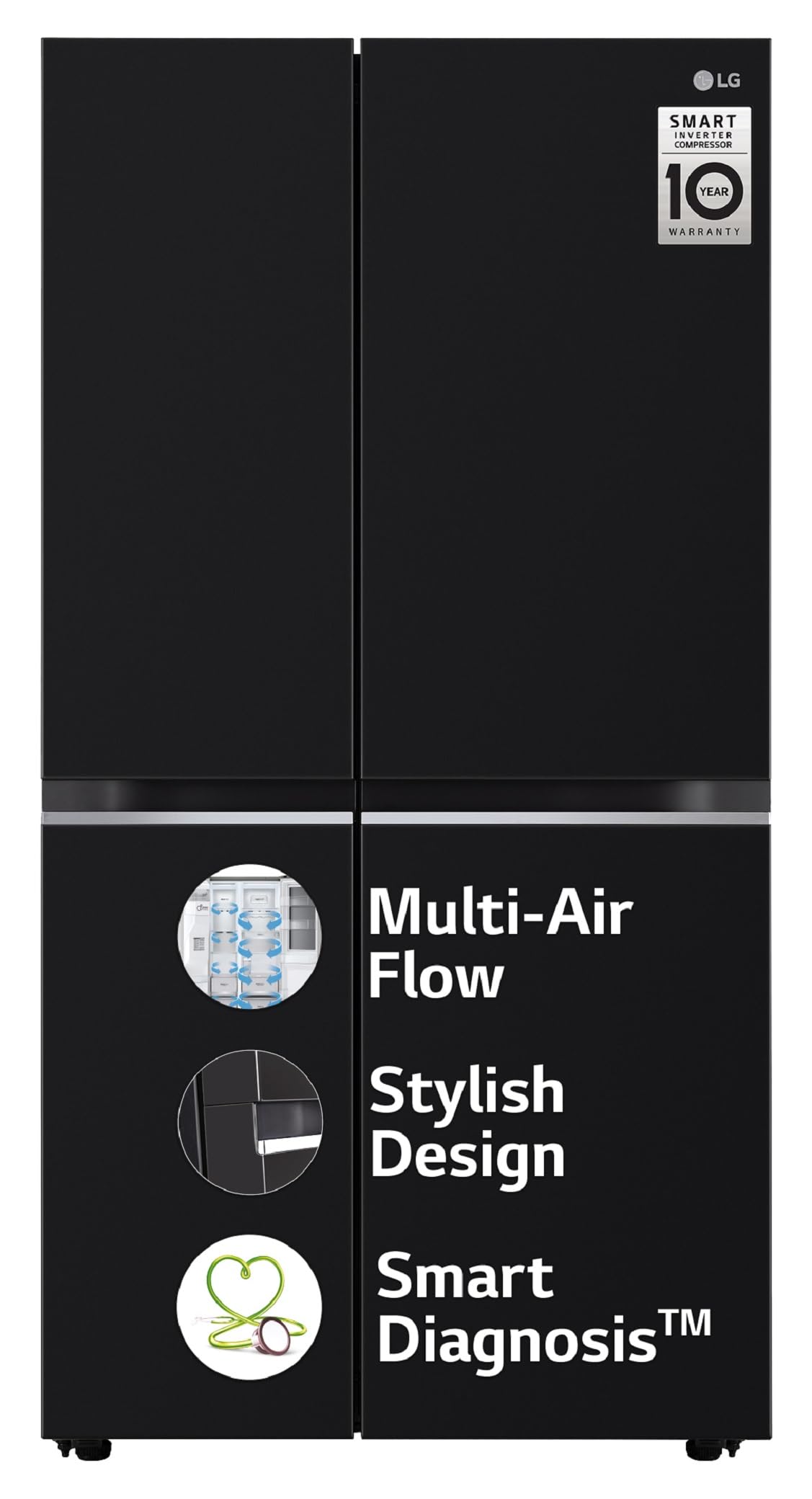 Lg 655 L Frost Free Smart Inverter Double Door Side By Side Refrigerator (GlB257Hwby, Western Black, Express Freezing | Multi A