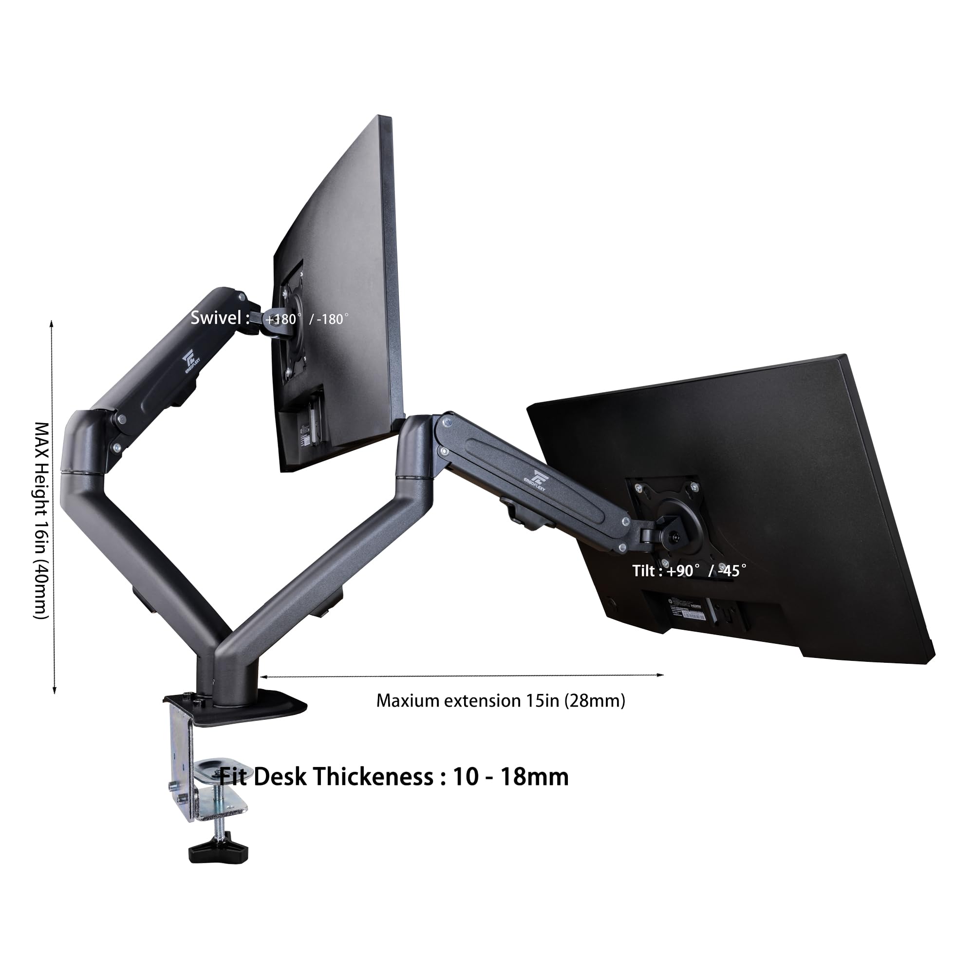 Hp V24I 24 1080P Computer Monitor Bundle With Ergoflexy Dual Monitor Mount, 24 Ips Fhd (1920X1080) 75Hz Anti-Glare Display, Amd