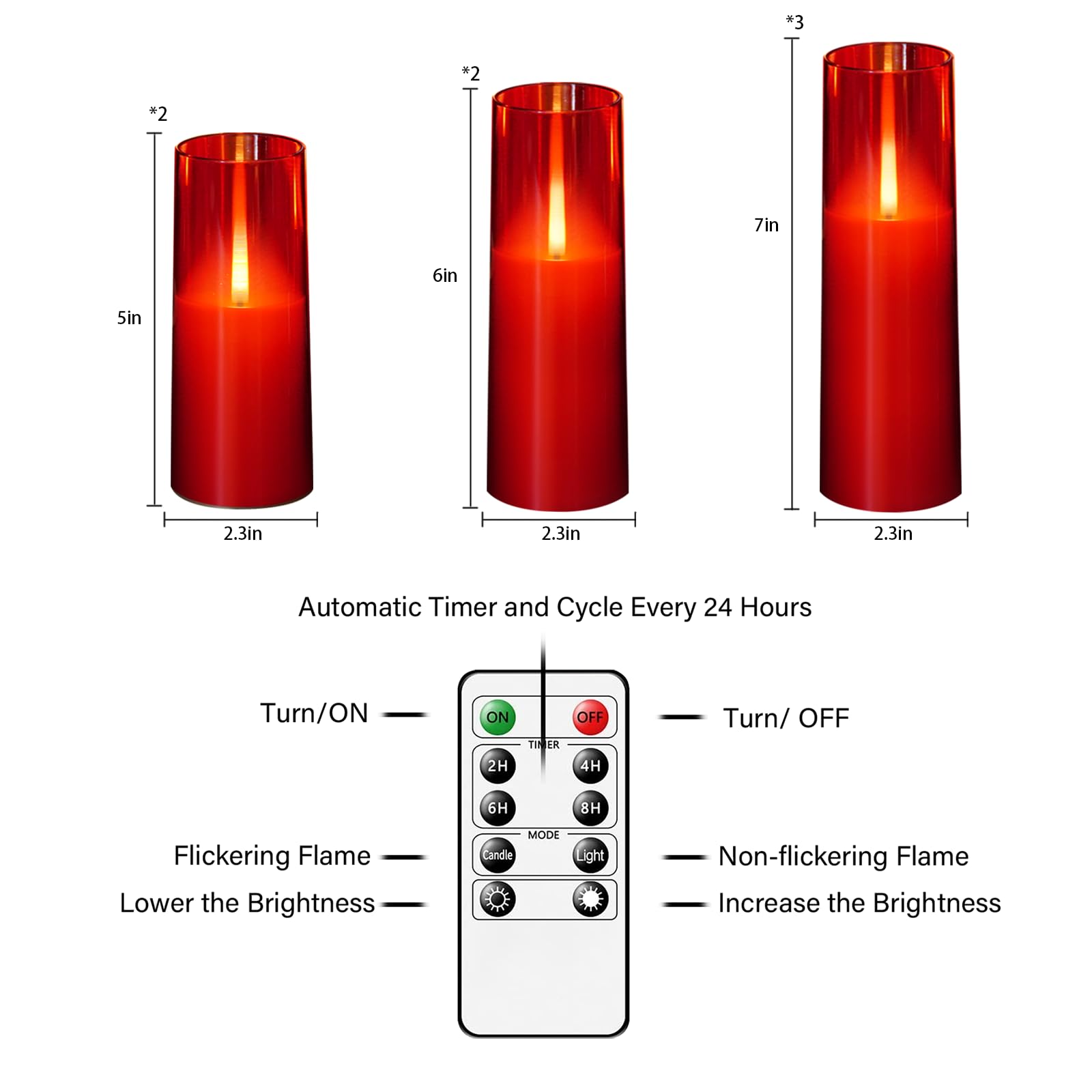 Kakoya Flameless Led Candles Upgraded Realistic Flickering Flame Electric Candles,7Pcs Battery Operated Candles With Remote Time