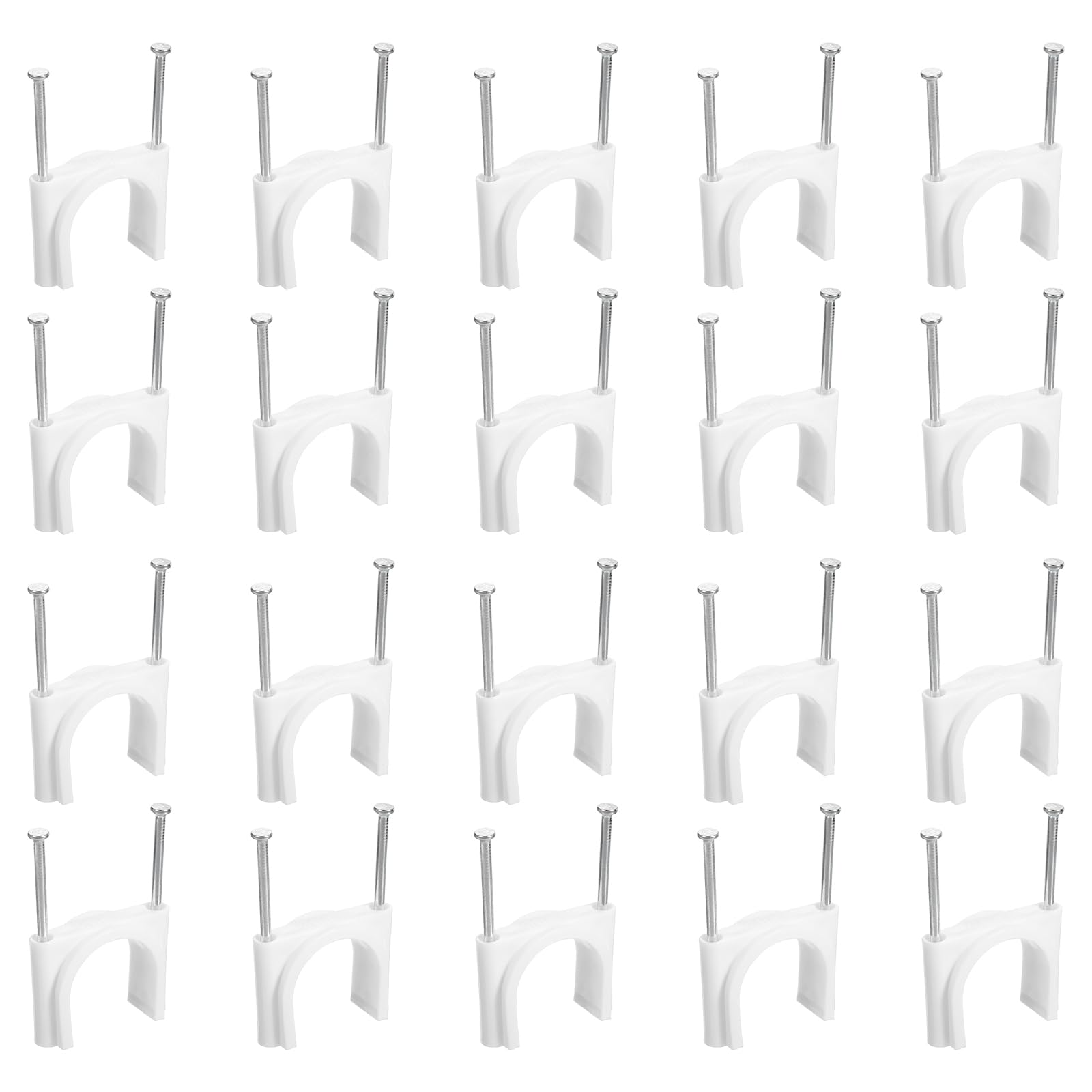 Uxcell Cable Clips With Steel Nail, 50Pcs 30Mm/1.18Inch Plastic Cable Wire Clips, Ethernet Cable Clips Nail In Cable Clips For Home
