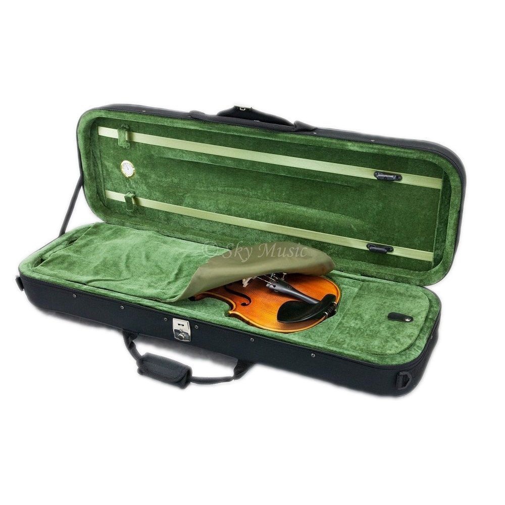 Sky 4/4 Full Size Professional Oblong Shape Lighweight Violin Hard Case With Hygrometer