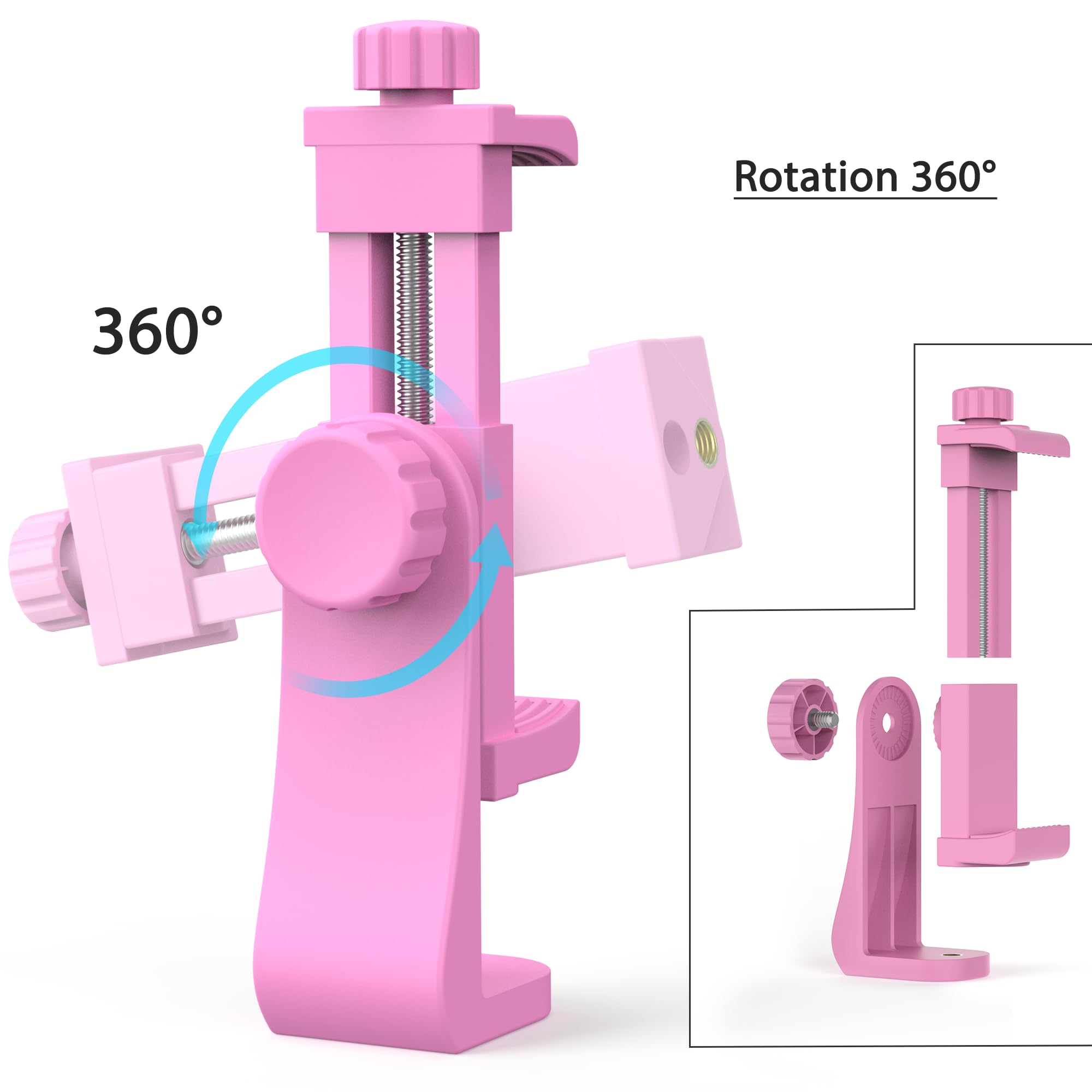 Zttopo Universal Phone Tripod Mount Adapter With Wireless Camera Remote, Cell Phone Holder With Adjustable Clamp For Selfie Stic