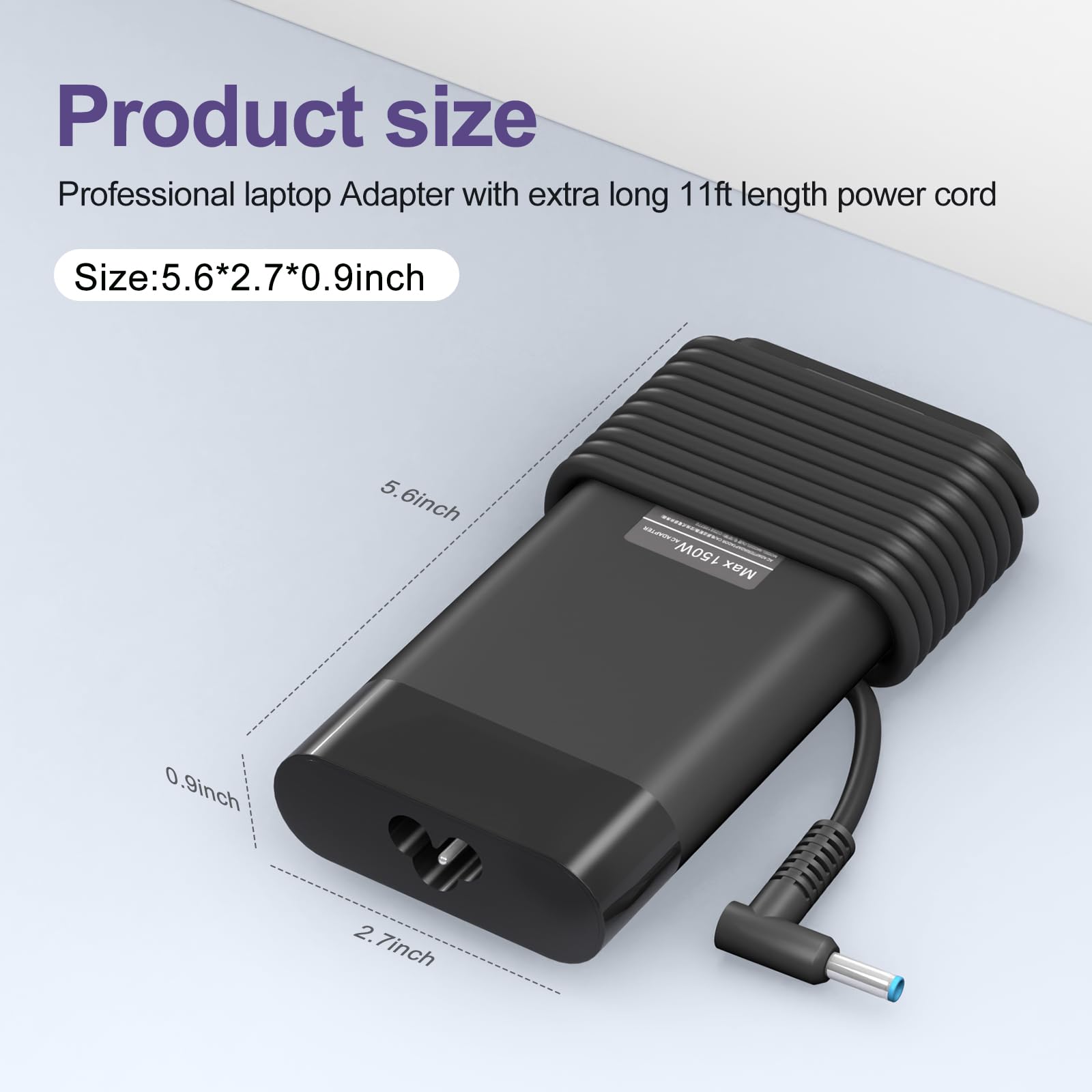 Slim 150W Hp Laptop Charger For Hp Zbook 15 G3 G4 G5 G6,Zbook Studio G3 G4 G5 G6 G7 G8, Zbook Studio X360 G5, Omen By 15 17 Pavi
