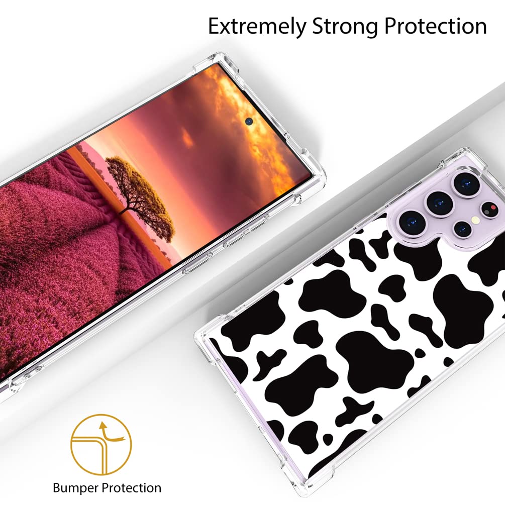 Topgraph Phone Case for Samsung Galaxy S23 Ultra Cow Print Silicone