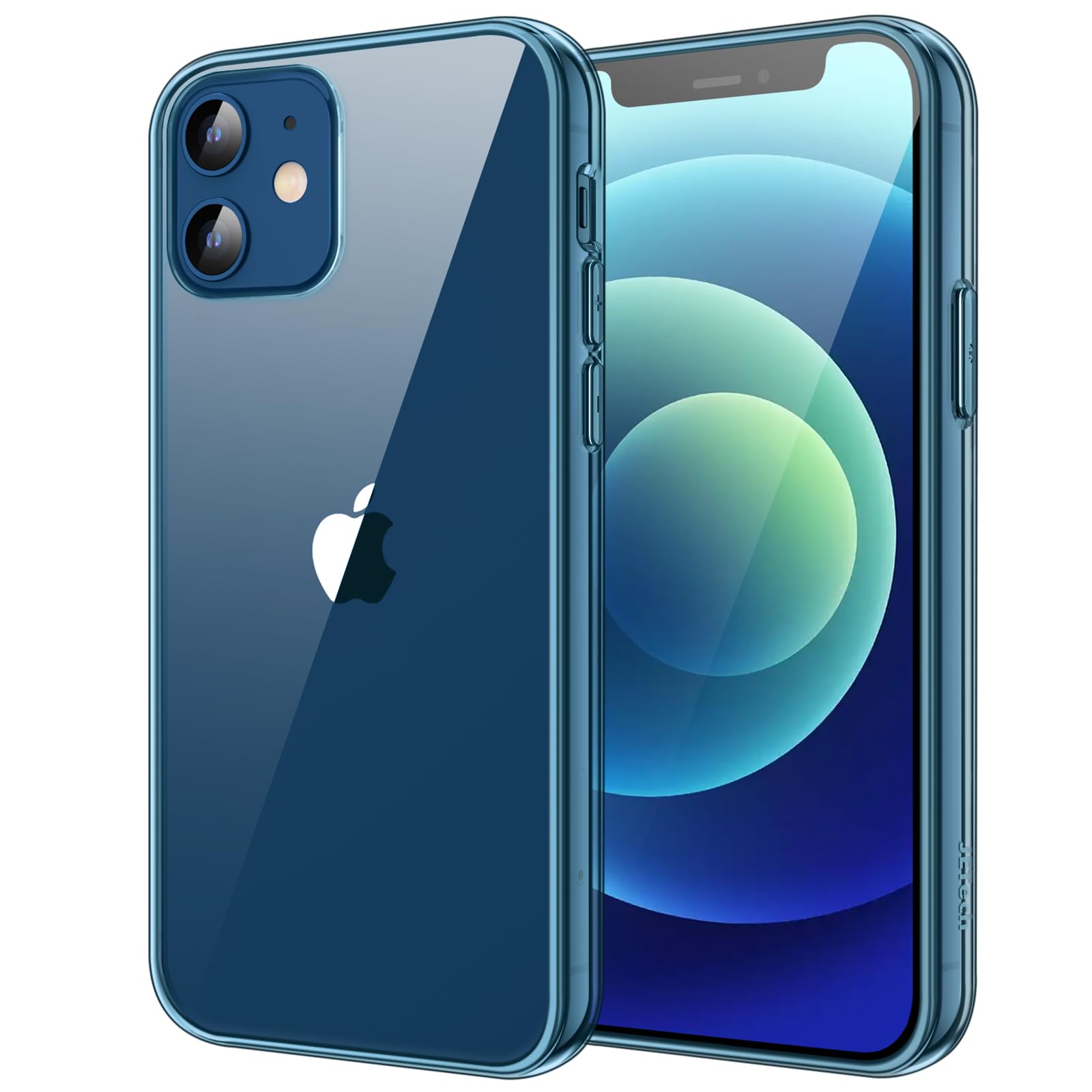 Jetech Case For Iphone 12/12 Pro 6.1 Inch, Non Yellowing Shockproof Phone Bumper Cover, Anti Scratch Clear Back (Navy)