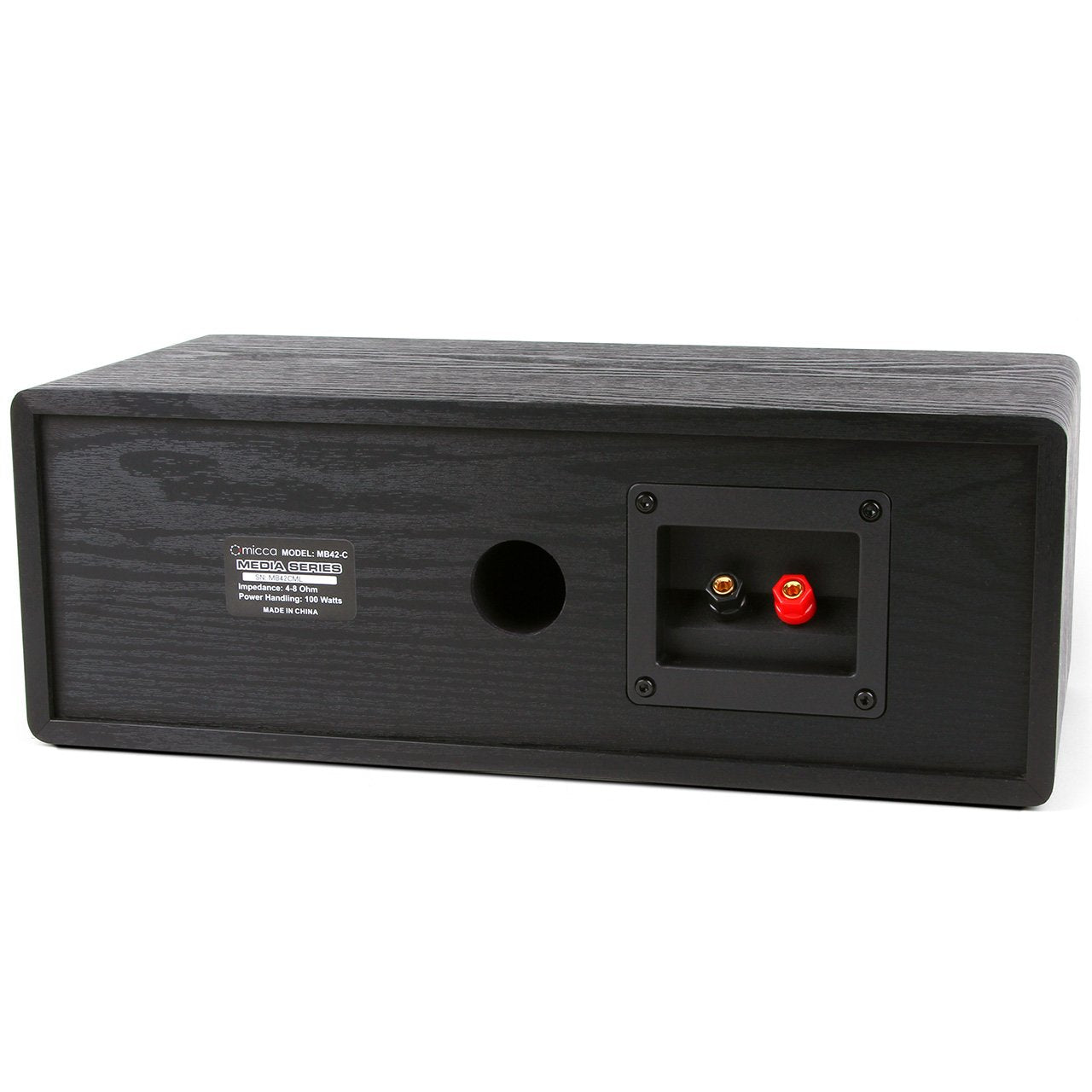 Micca Mb42 C Center Channel Speaker For Home Theater, Surround Sound, Passive, 2 Way (Black, Each)