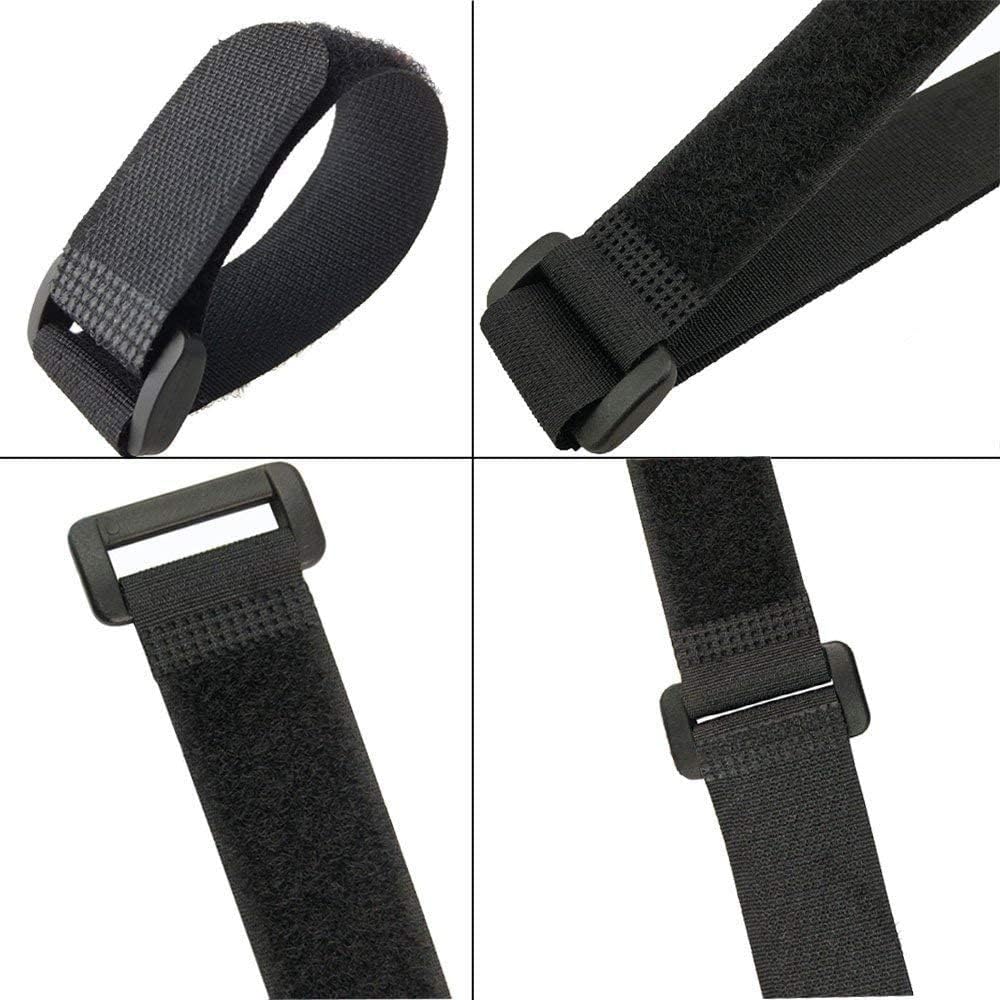 25Pcs Black Reusable Fastening Cable Straps, Hook And Loop Cable Tie Down Straps 6'' 8'' 12'' 18'' 24''(Each 5Pcs)