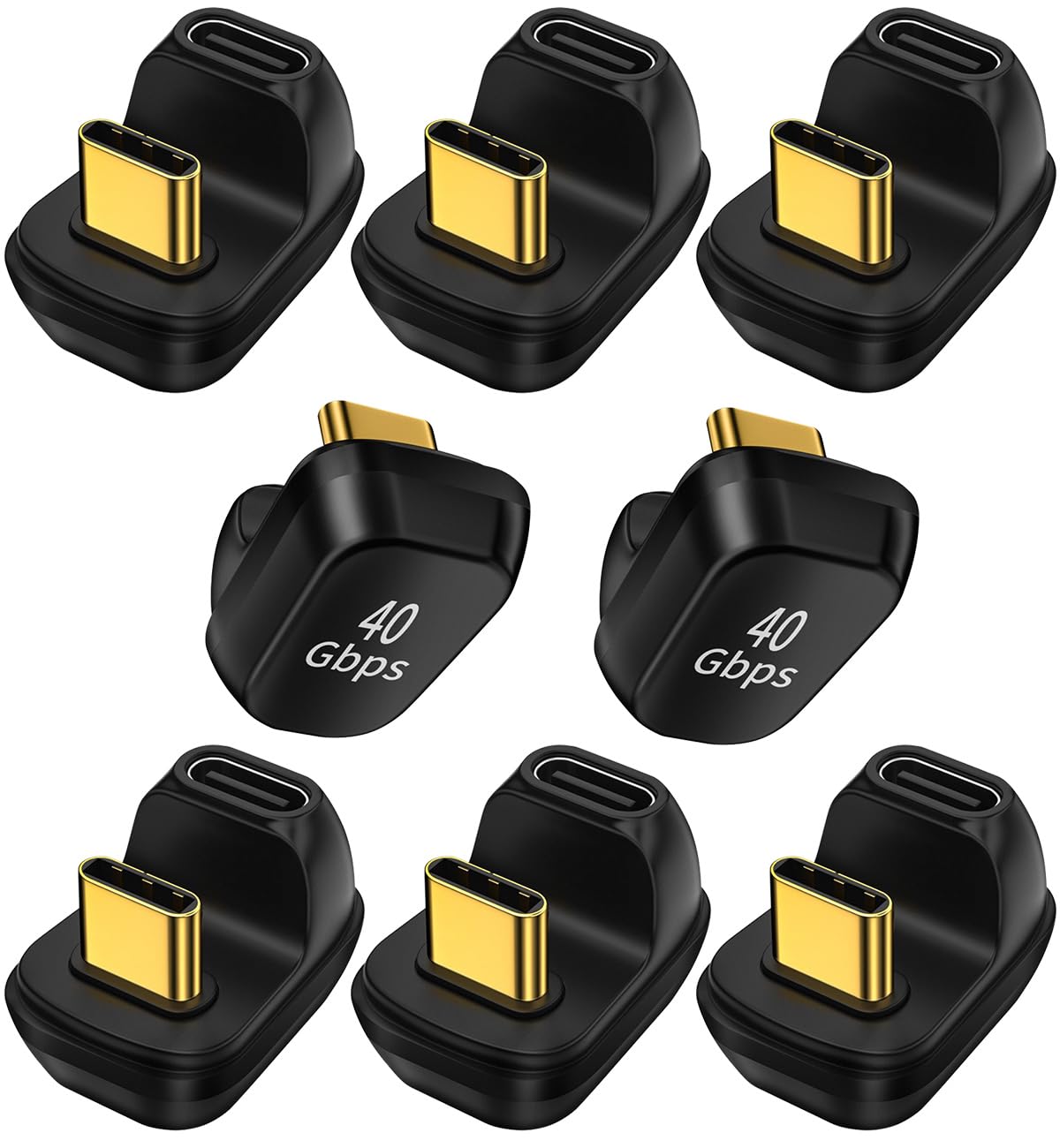 Shineekee 180 Degree Usb C Adapter U Shape 40Gbps Data Transfer Usb 4.0/Thunderbolt 4 Type C Male To Female Connector Extender F