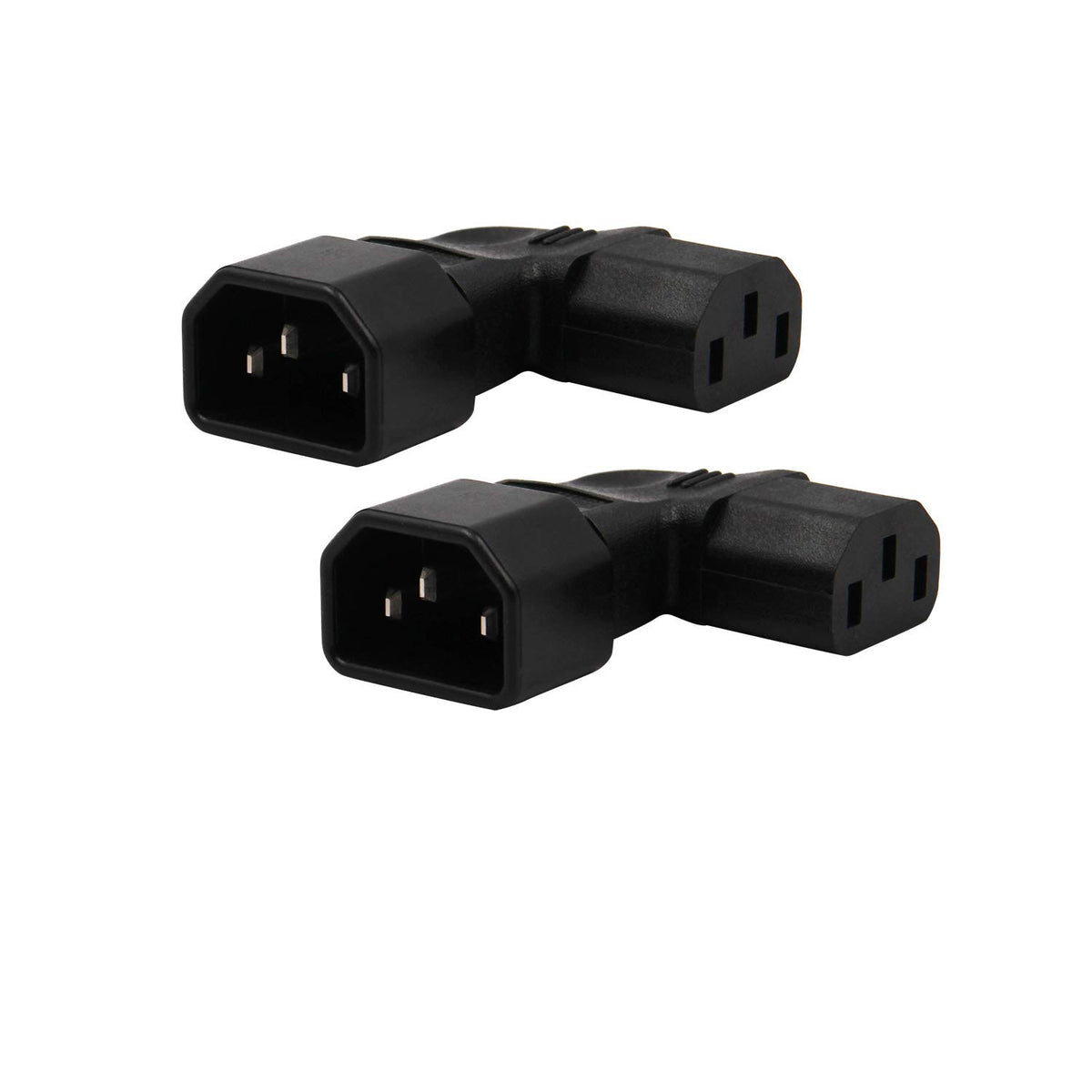 Wymect 2 Pack Right Angle Iec C14 To C13 Power Adapter Pdu Power Extension For Lcd Led Tv Wall Mount