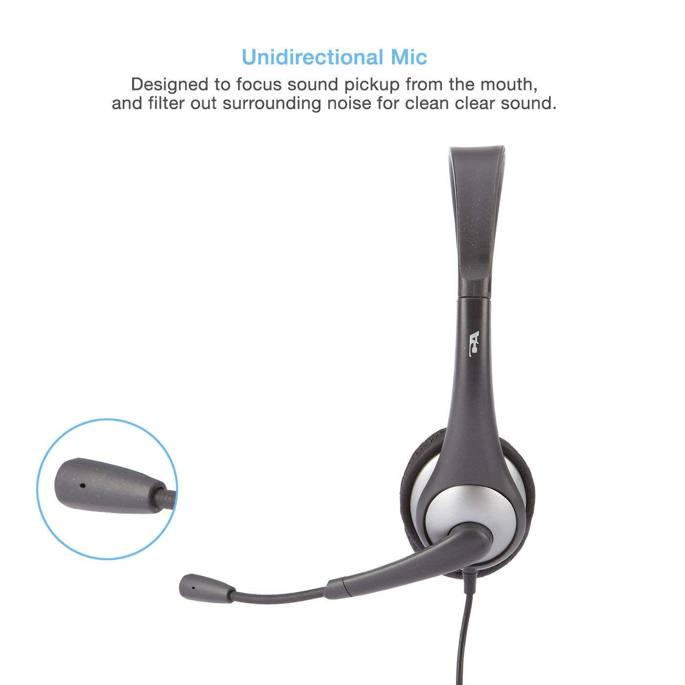 Cyber Acoustics - Ac-201 Stereo Headset With Separate Headphone And Microphone Jacks, Great For K12 School Classroom And Educati