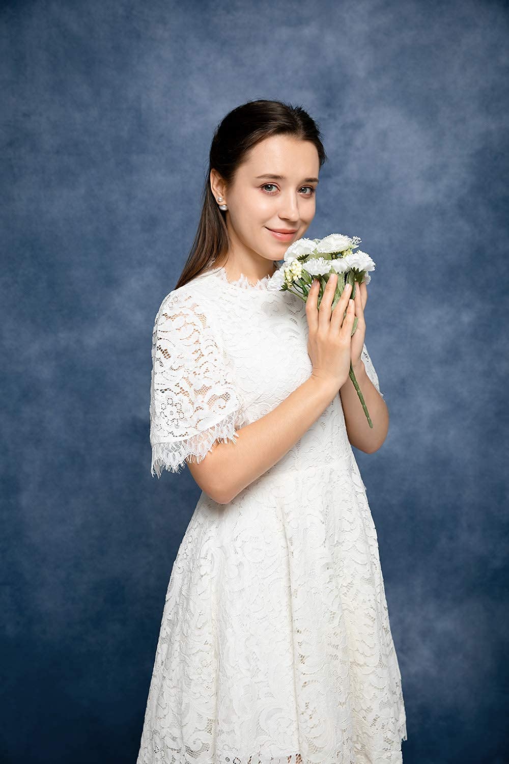 Kate 5X7Ft Blue Abstract Photography Backdrop Blue Headshot Portrait Background Photo Fabric Studio Props