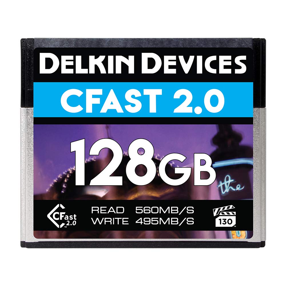 Delkin Dcfstv128 128Gb Premium Cfast 2.0 Vpg 130 Memory Card,Silver