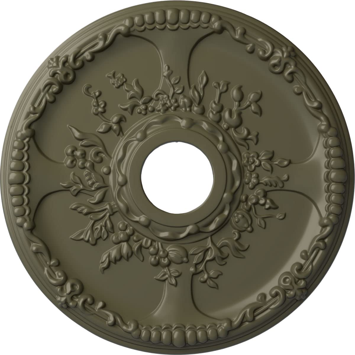 Ekena Millwork Cm18Septf Antioch Ceiling Medallion, 18''Od X 3 1/2''Id X 1 3/8''P, Hand Painted Painted Turtle