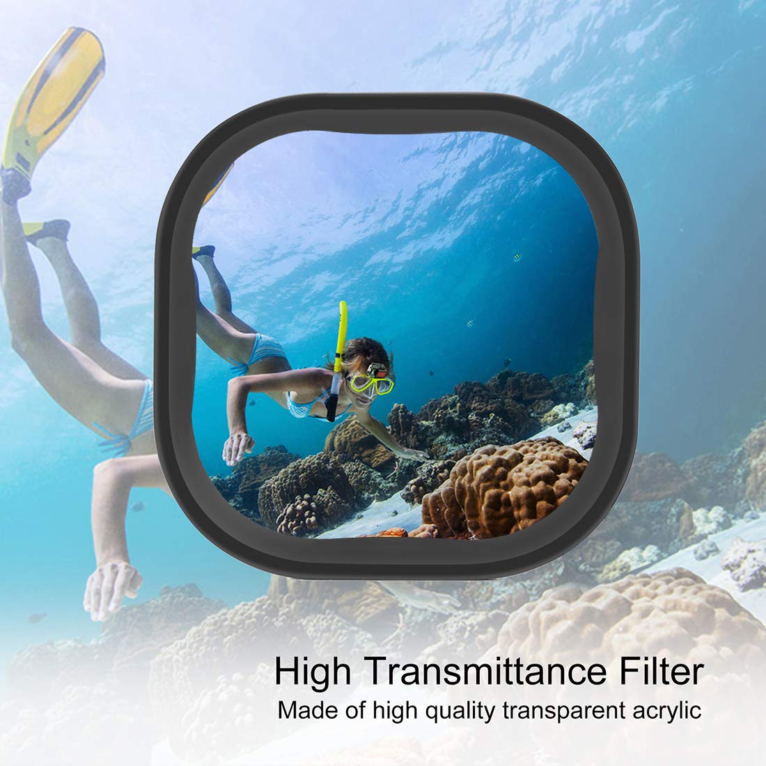 QiuNiu Underwater Camera Dive Filters for GoPro Hero 8-12, Red, Professional Color Correction, Model MT-WF-8-FTR