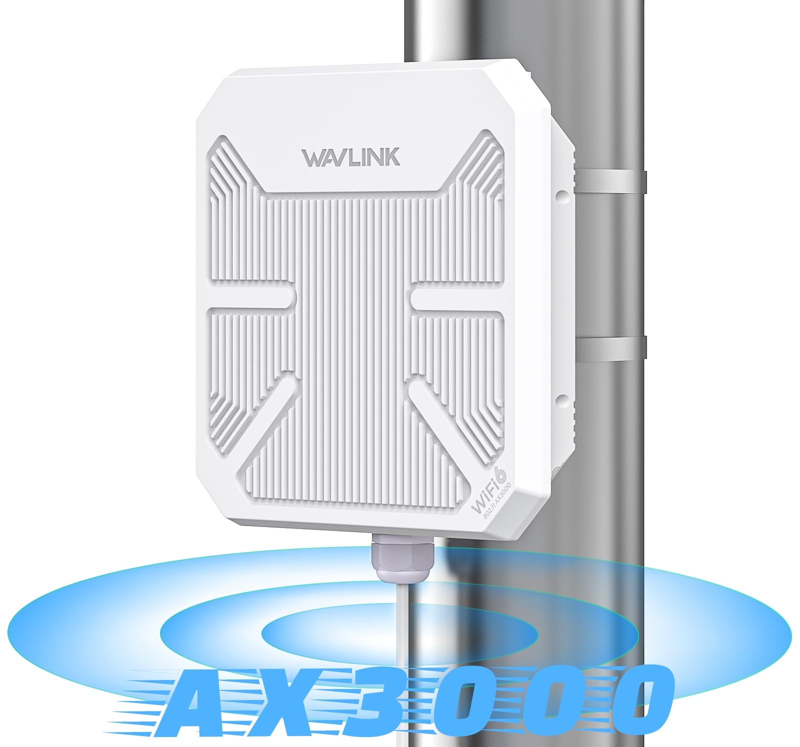 Wavlink Ax3000 Wifi 6 Outdoor Access Points  Weatherproof Long Range Wireless Signal Booster With Dual Band/Poe/Ip67 Waterproof/ 3Km Coverage, Supports Up To 256 Devices For Backyard, Factories