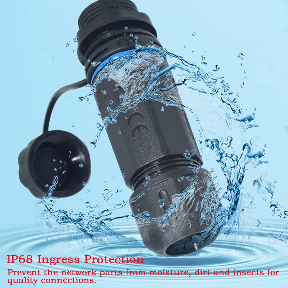 Anmbest 10Pcs Shielded Rj45 Waterproof Panel Mount Connector Ip68 Cat5/5E/6 8P8C Ethernet Lan Cable Coupler Female To Female Out