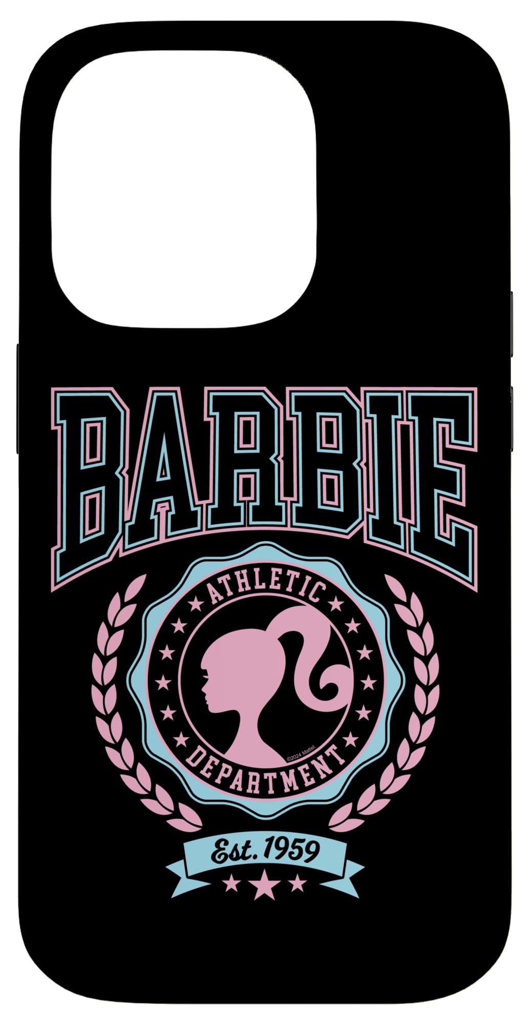 Iphone 14 Pro Barbie   Varsity Athletic Department Silhouette Logo Case