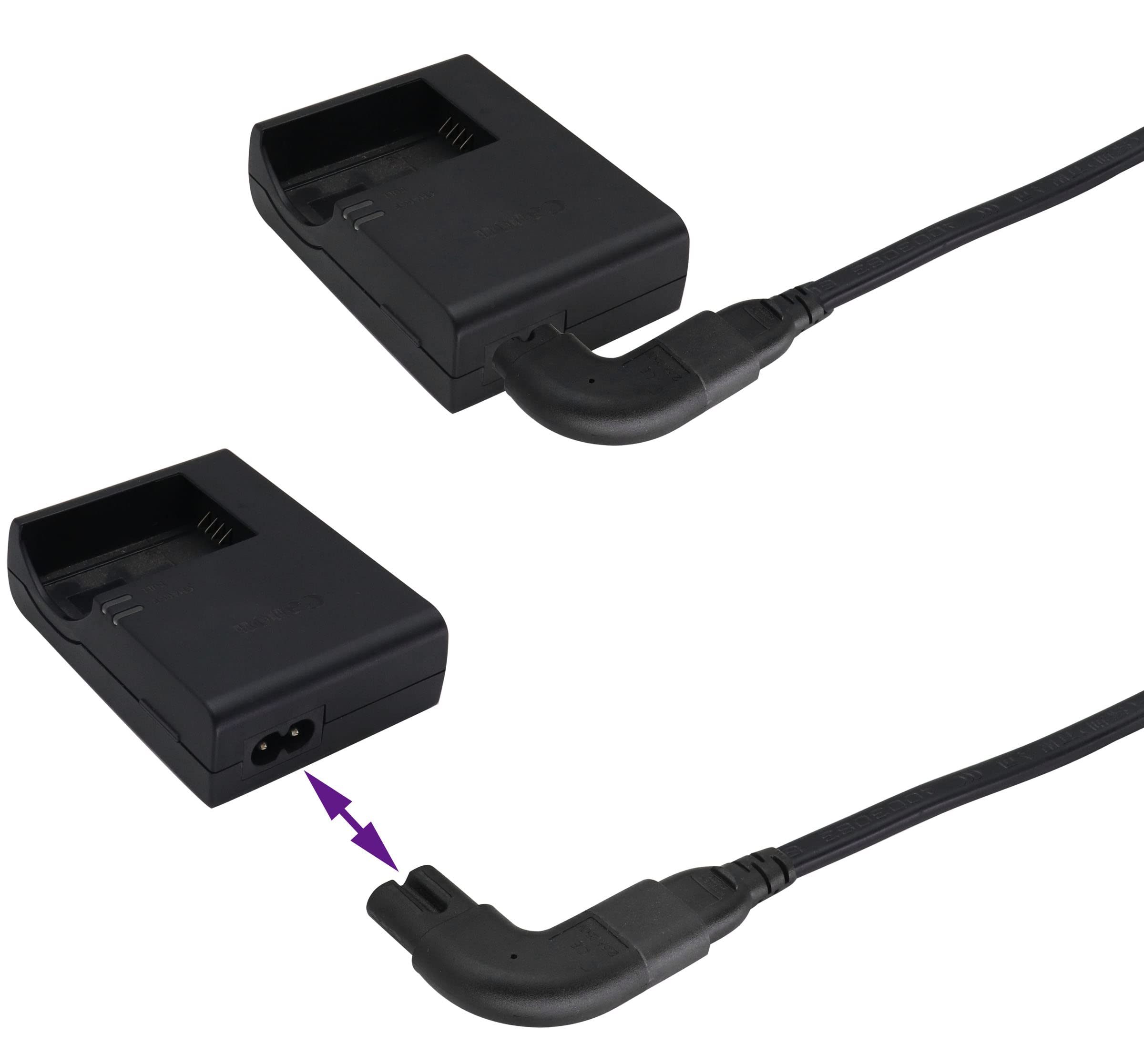 Aaotokk (2 Pack 90 Degree Iec 320 C7 To C8 Power Ac Adapter 10A 125V Left&Right Angle Figure 8 Male To Female Iec C8 To C7 Ac Po