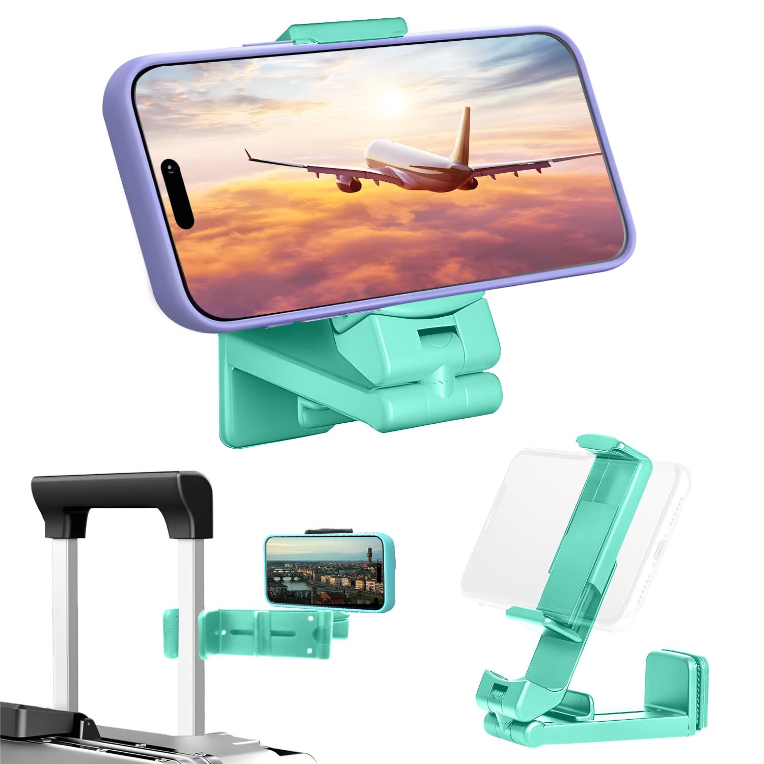 Airplane Phone Holder,Portable Universal Phone Mount With Multi-Directional Rotation,Hands Free Travel Accessory For Airplane Se