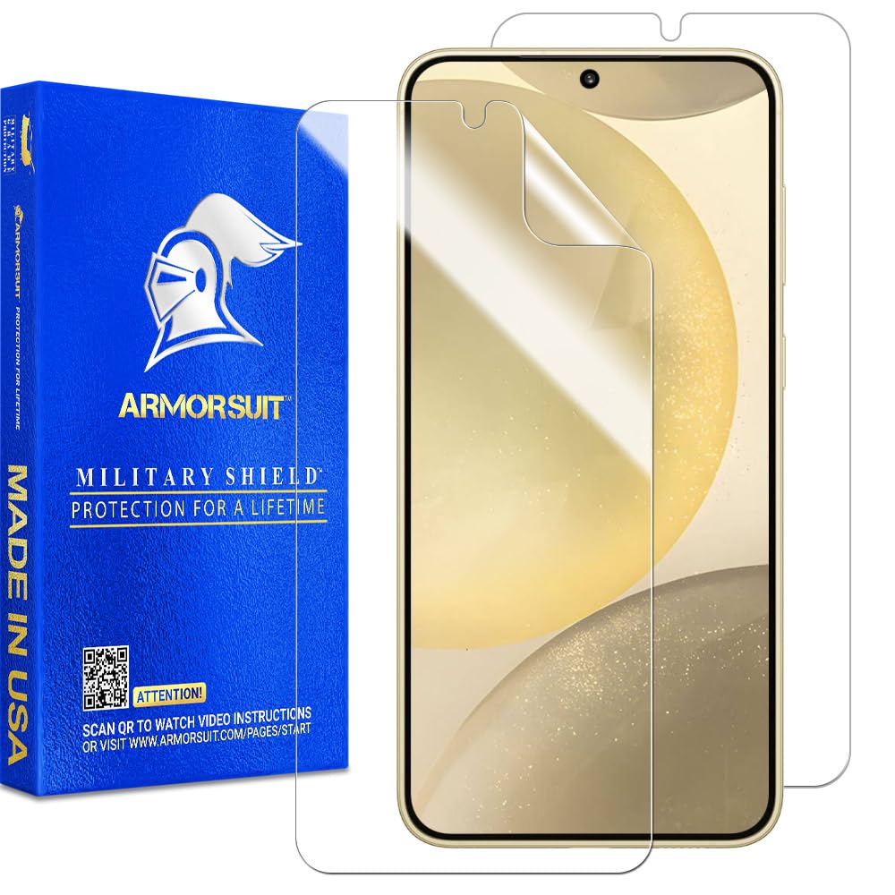 Armorsuit 2 Pack For Samsung Galaxy S24 Screen Protector (6.2'') Case Friendly Militaryshield Hd Clear Film   Made In Usa