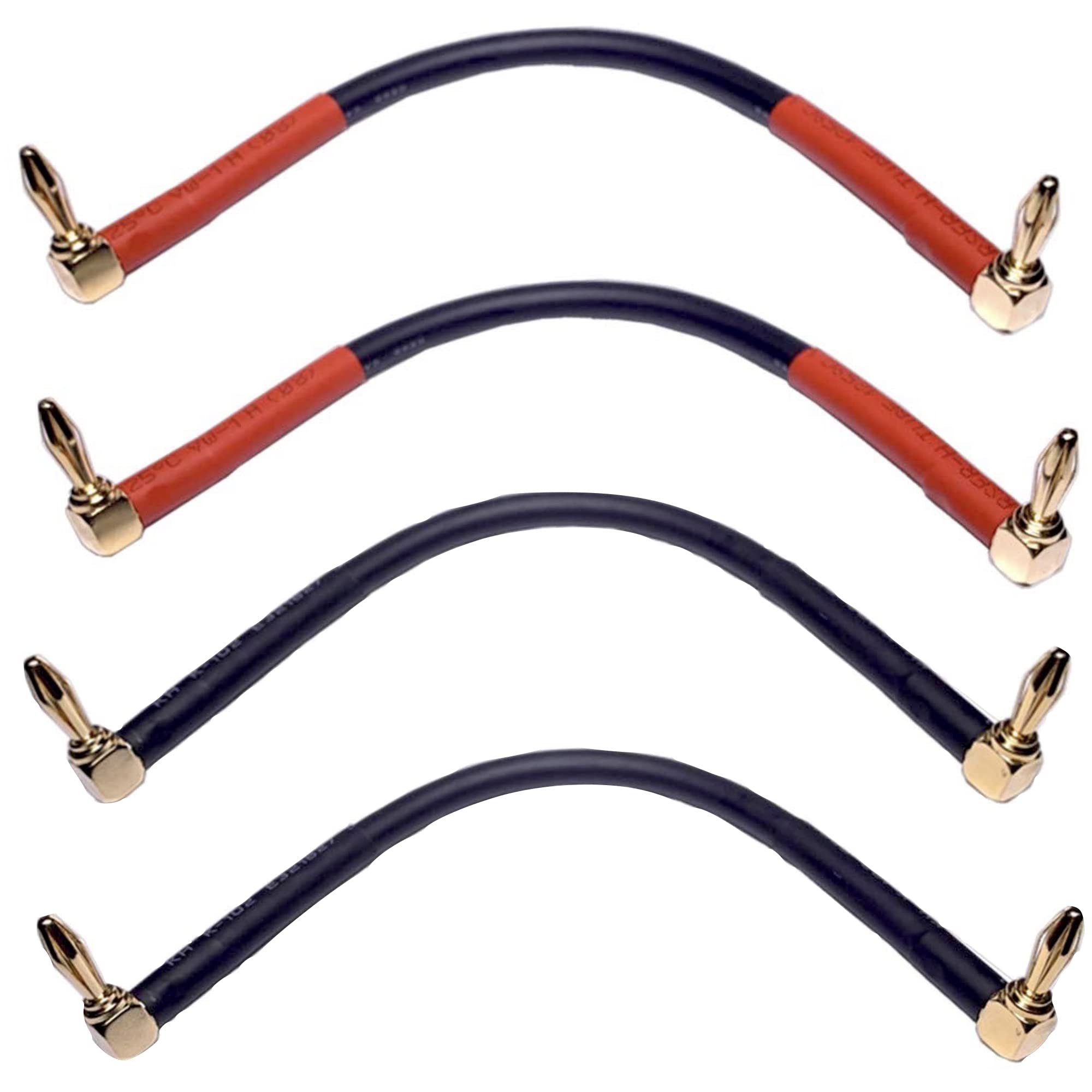 Cess 138 6I Right Angle Banana Plug Jumper Cable, Speaker Jumpers, (90 To 90, 6 Inch)