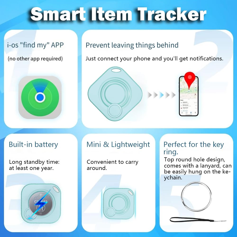 Item Finders Key Locator Works With Find My, Luggage Key Wallet Tracker Bluetooth Item Tracker Key Finder Locator With Sound Ite