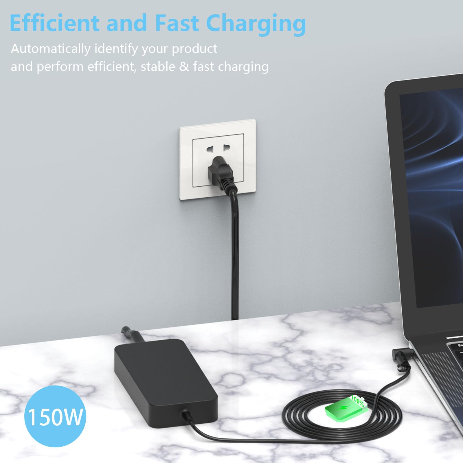 150W Gaming Laptop Charger For Asus Rog Strix Gl531Gt Gl731Gt Tuf Fx505Du Fx505Dt Fx505Gt Fx505Dd Fx705Gt Fx705Dd Fx705Dt Fx705D