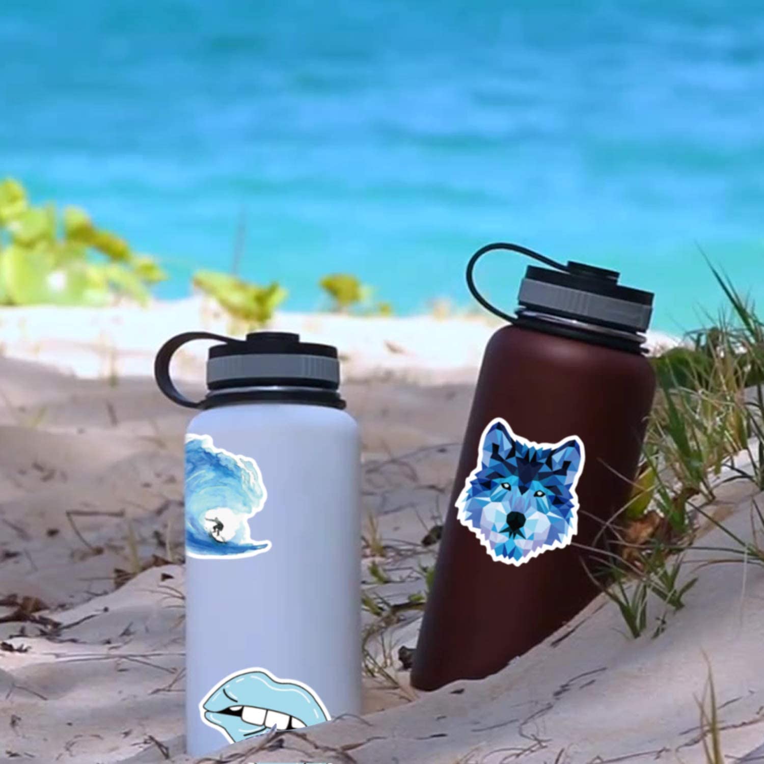 Girl'S Blue Aesthetic Stickers Waterproof Cute Stickers 50 Pcs Water Bottle Laptop Phone Stickers For Teens Kids