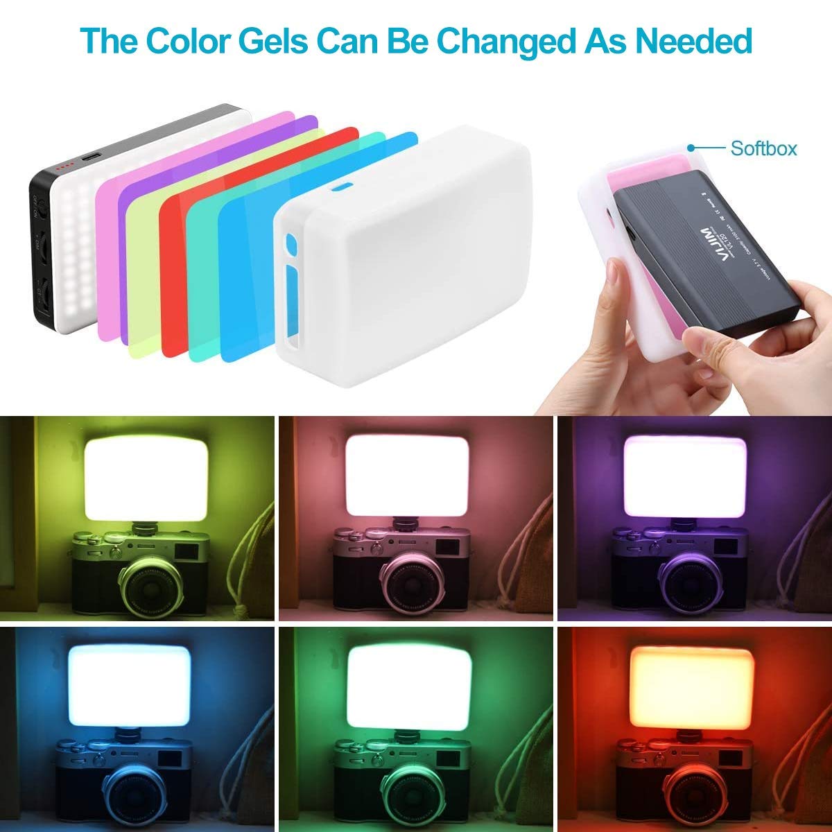 Vijim Vl120 Led Video Light On Camera, Mini Rechargeable 120 Led Photography Lighting Fill Lamp 3200K 6500K Bi Color Dimmable, C