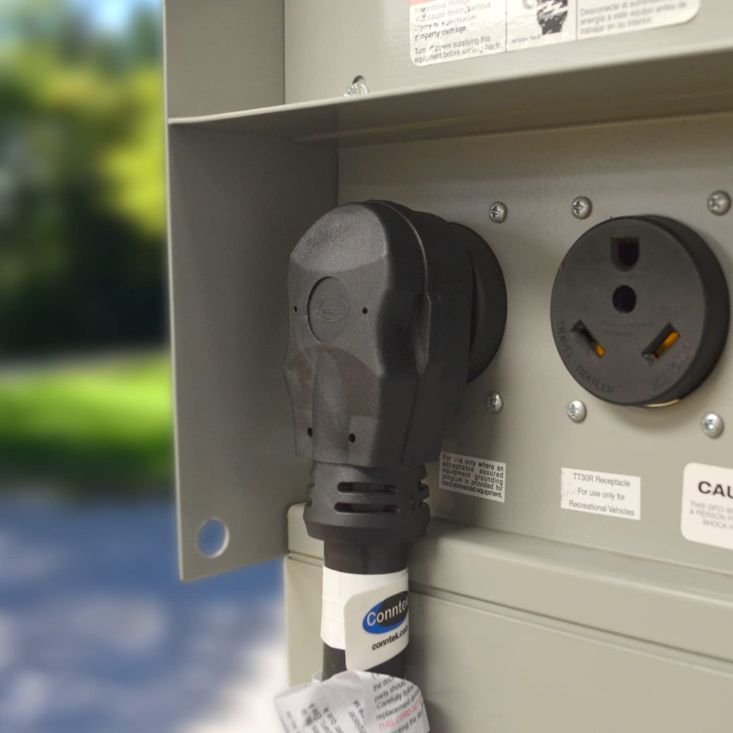 Conntek 14302 Rv/Generator Power Cord 30-Foot 50 Amp Male Plug To Bare Wire, Black