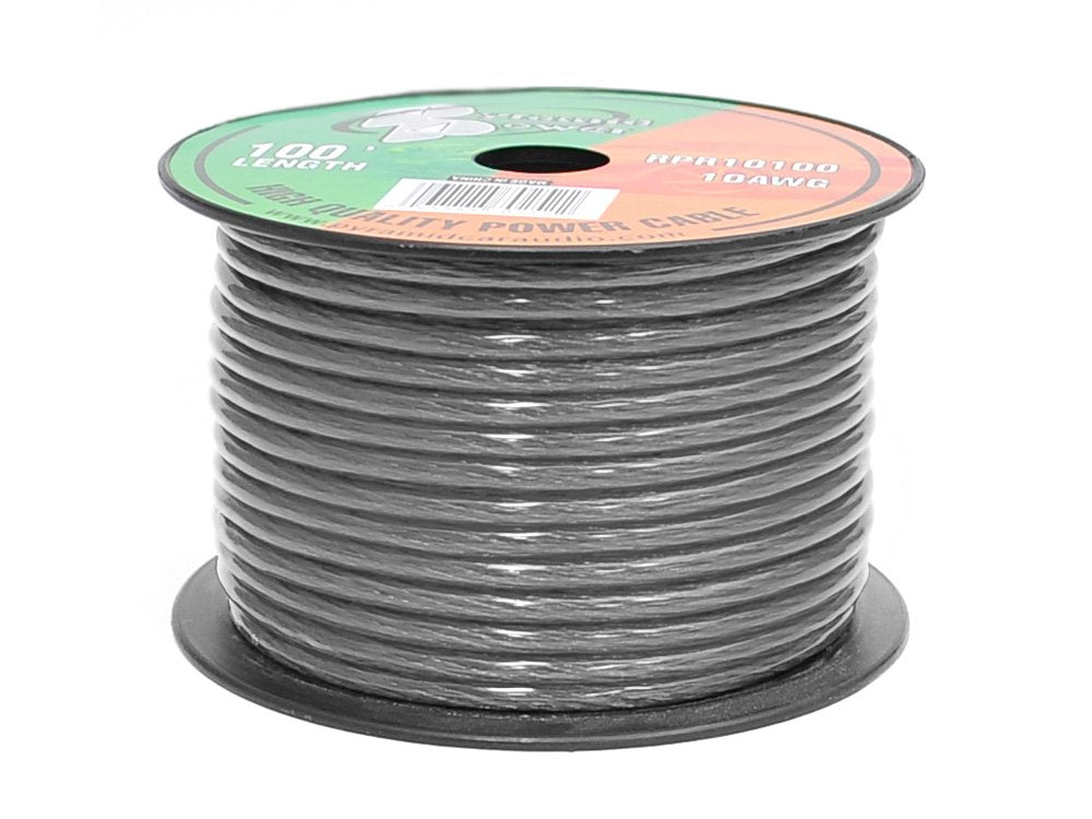 Pyle Pyramid Rpb10100 Ground Wire 10 Gauge, 100 Feet, Flexible, Ofc Cable Wire, Translucent (Black)