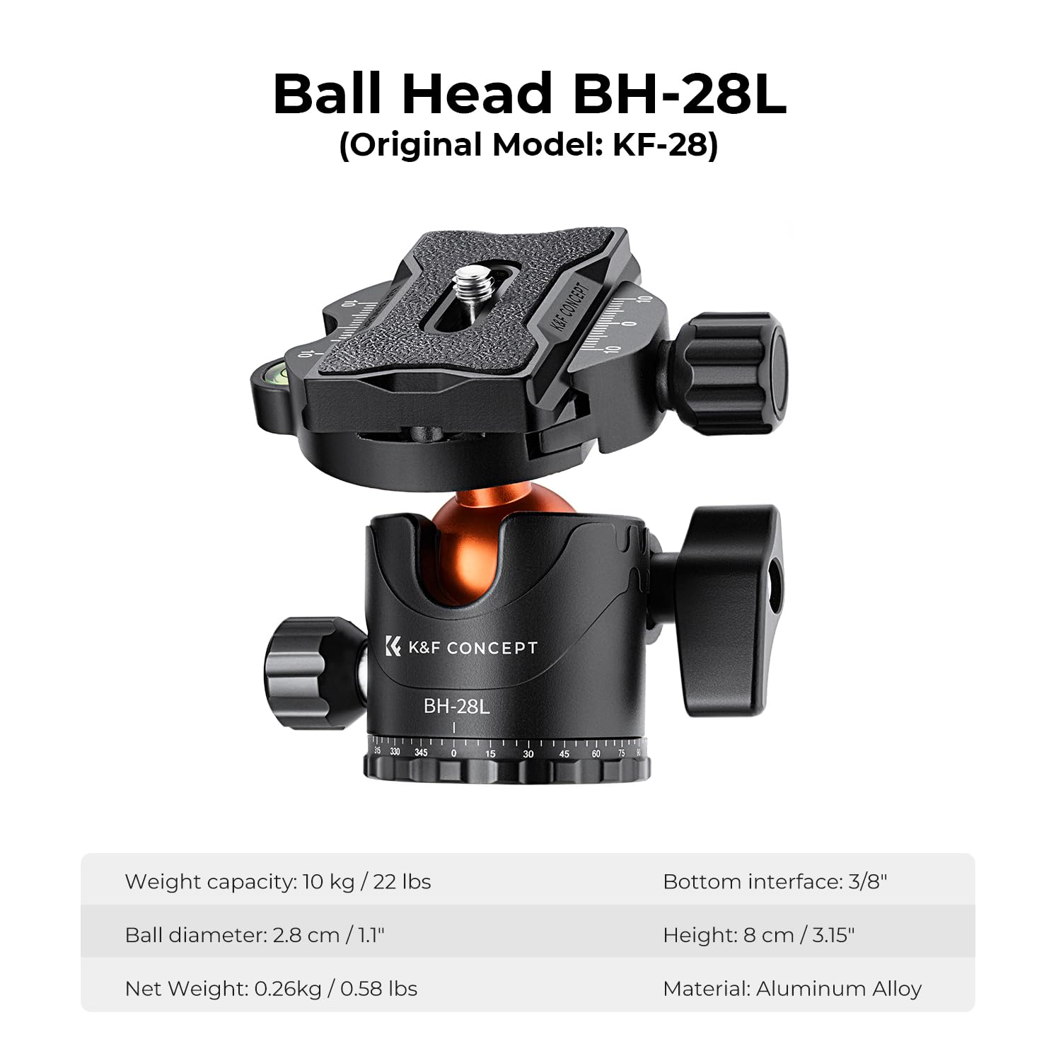 K&F Concept 74 Inch Camera Tripod,Professional Center Axis Horizontal Tripods With Detachable Monopod,360 Degree Ball Head,Quick Release Plate Compatible With Dslr Cameras T254A6+Bh 28L(Sa254T3)