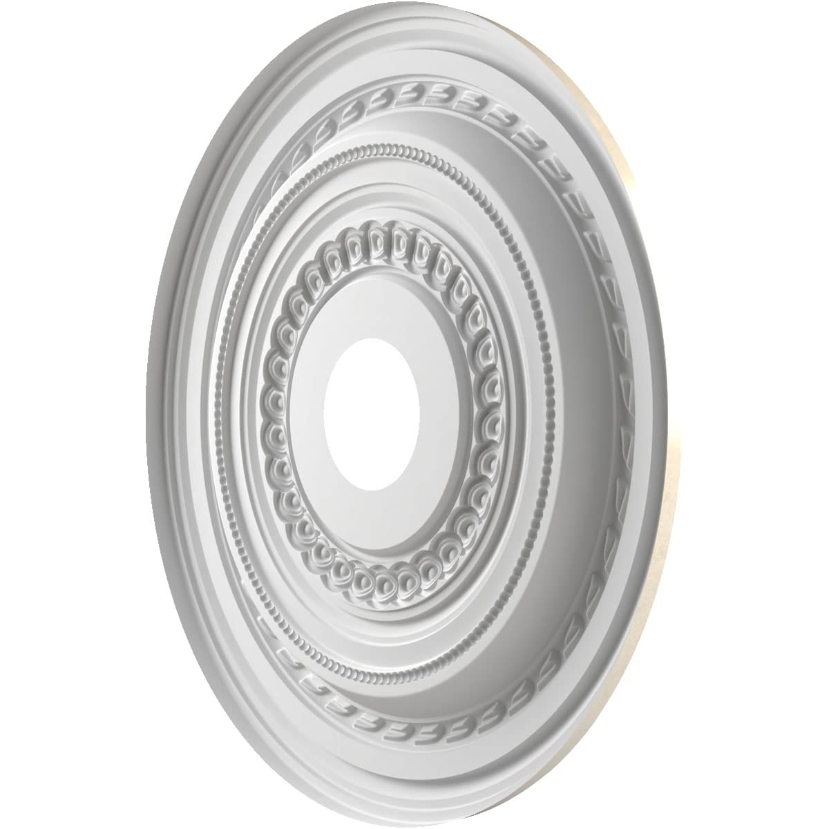 Ekena Millwork Cmp19Coepe Cole Thermoformed Pvc Ceiling Medallion (Fits Canopies Up To 5 1/8), 19Od X 3 1/2Id X 1P, Universal Me