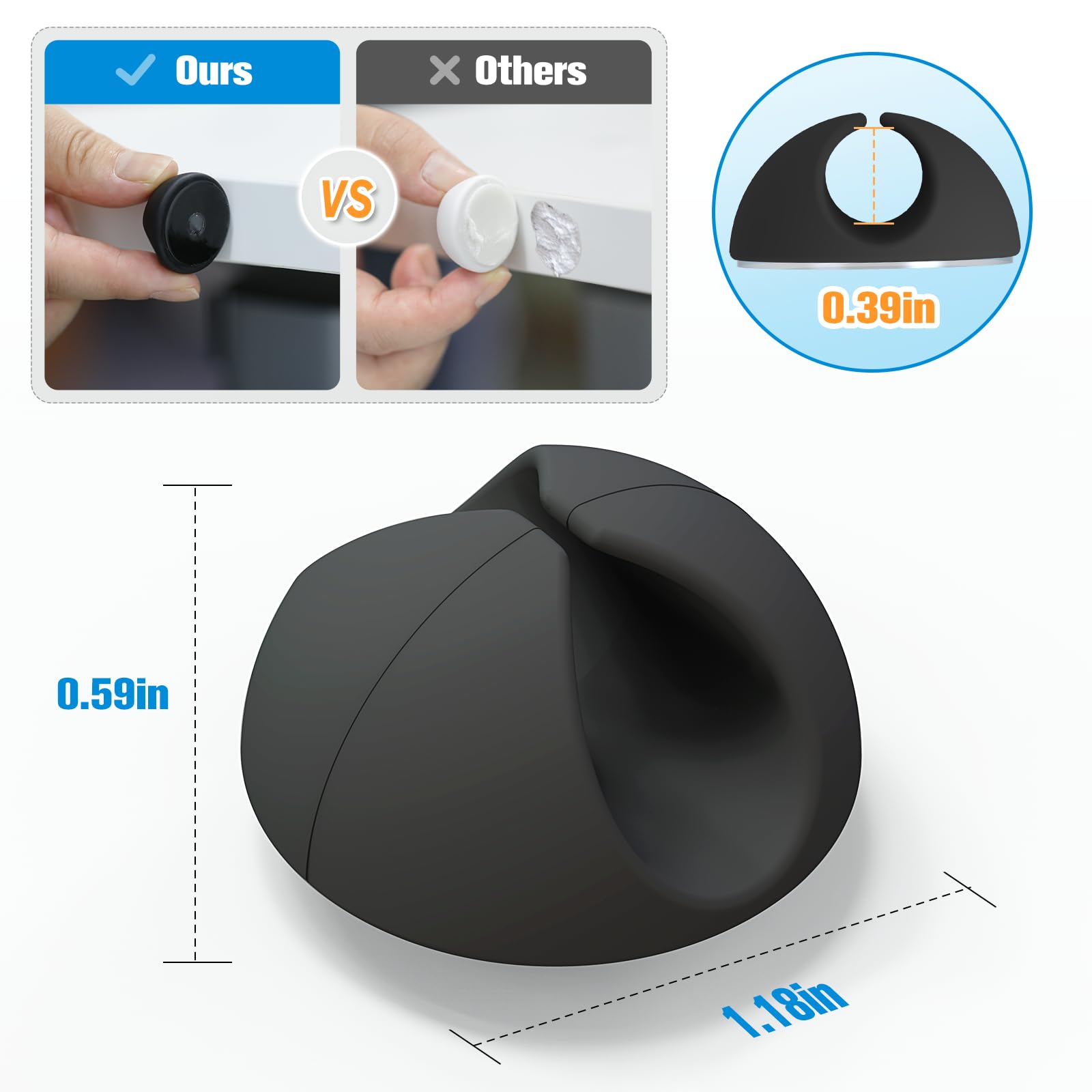 12 Pack Cable Clips, Znben Cord Organizer Holder Adhesive Cable Management Charger Wire Holder Clips For Desk, Home, Office, Car